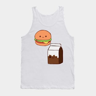 Orange hamburger 🍔 and brown milk 🥛 Tank Top